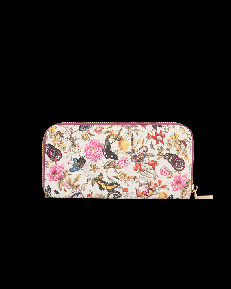 Floral Engravings Large Zip Purse