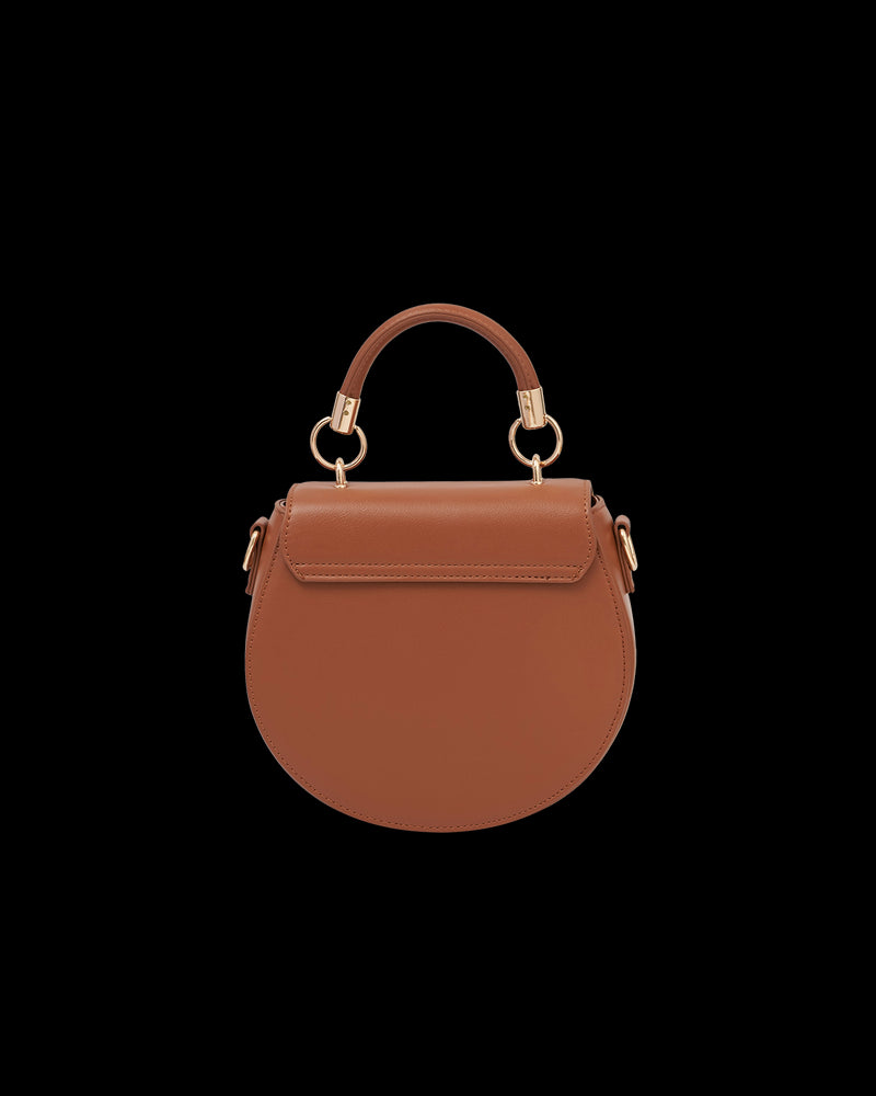 Fox & Pumpkin Embroidered Tan Saddle Bag