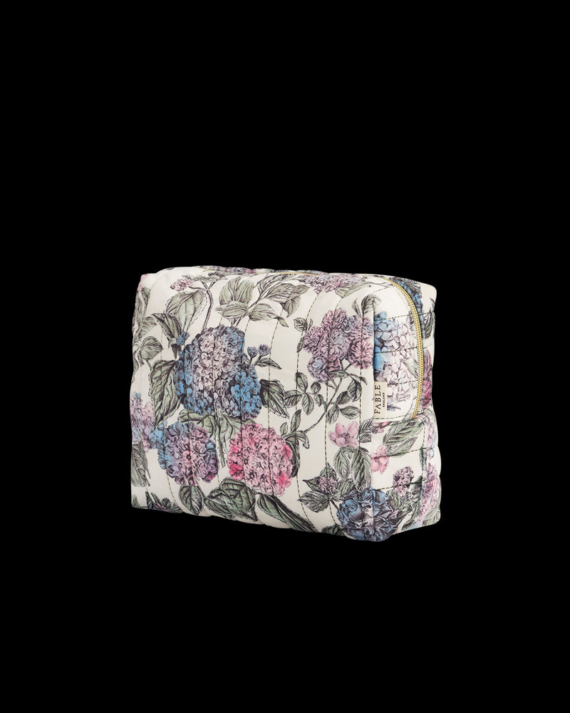 Hydrangea Large Quilted Makeup Bag