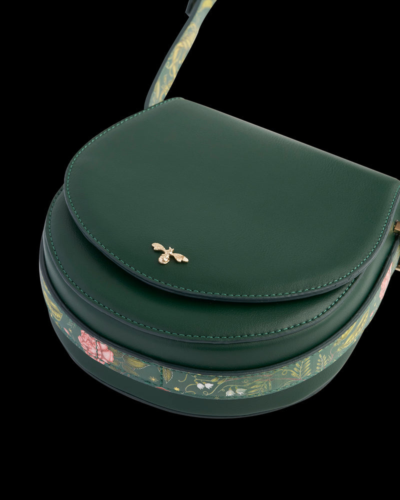 Into the Woods Green Saddle Bag
