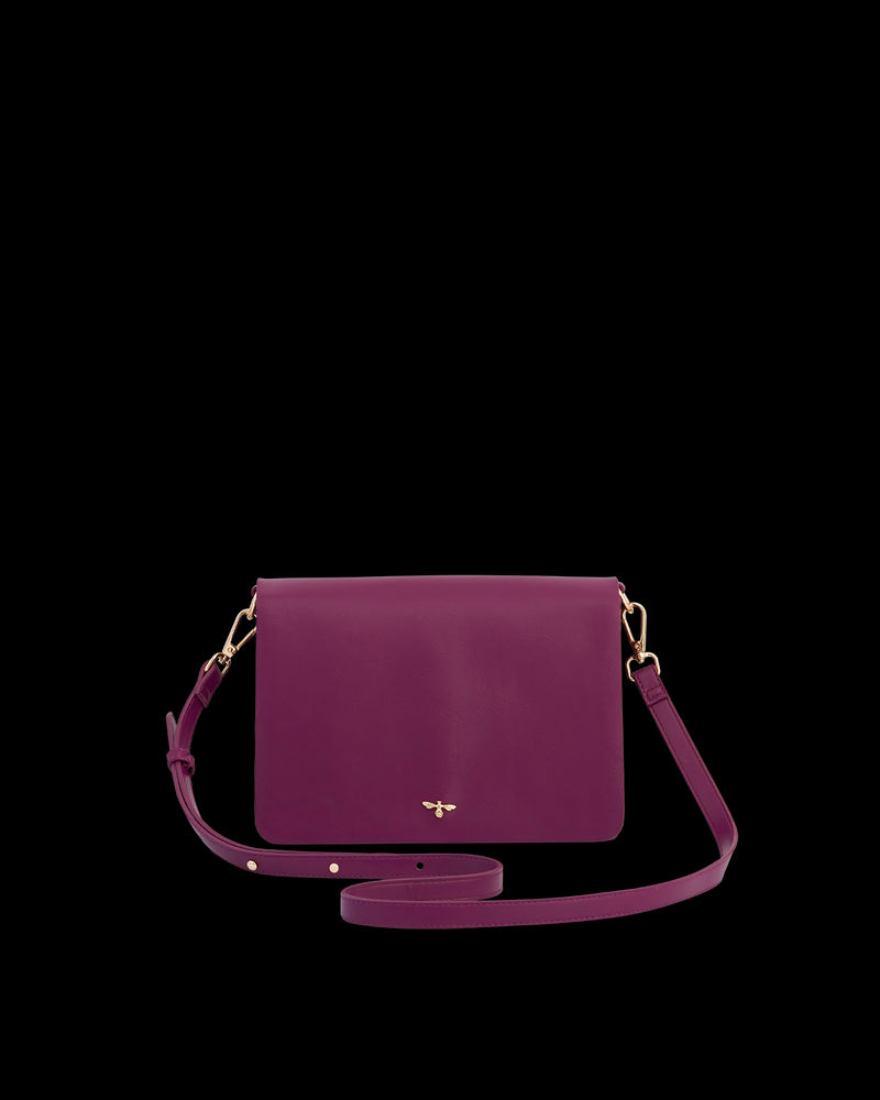 Floral Engravings Plum Crossbody Handbag