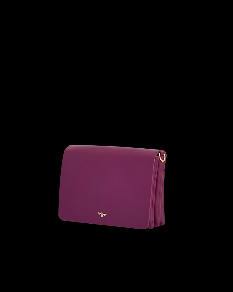 Floral Engravings Plum Crossbody Handbag