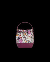 Floral Engravings Plum Bucket Bag