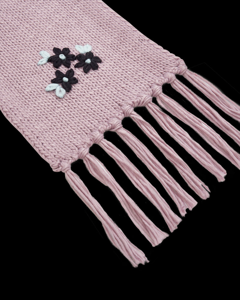 Forget-Me-Not Knitted Lilac Scarf
