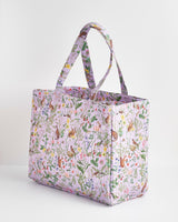 Meadow Creatures Lilac Quilted Tote