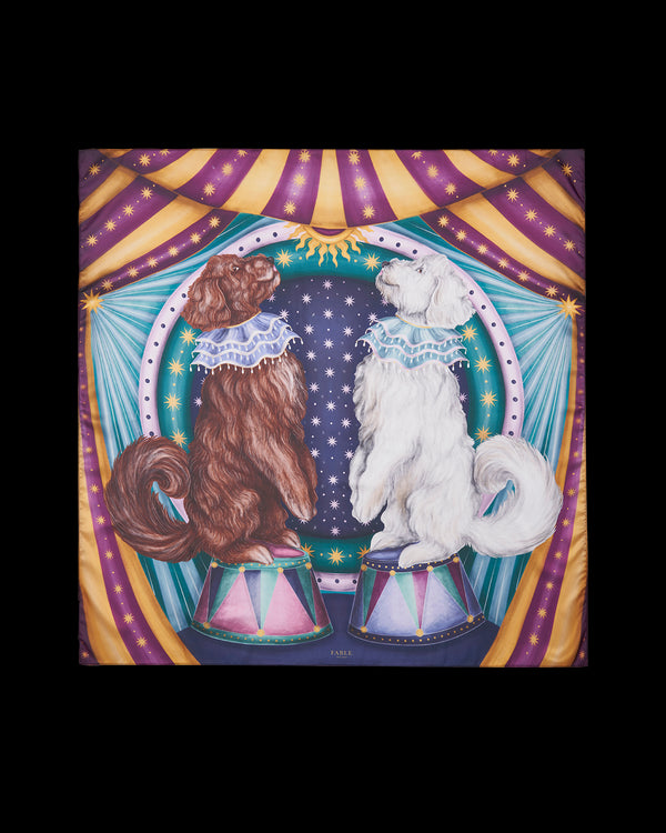 Catherine Rowe Pet Portraits Doodle Silk Square Scarf