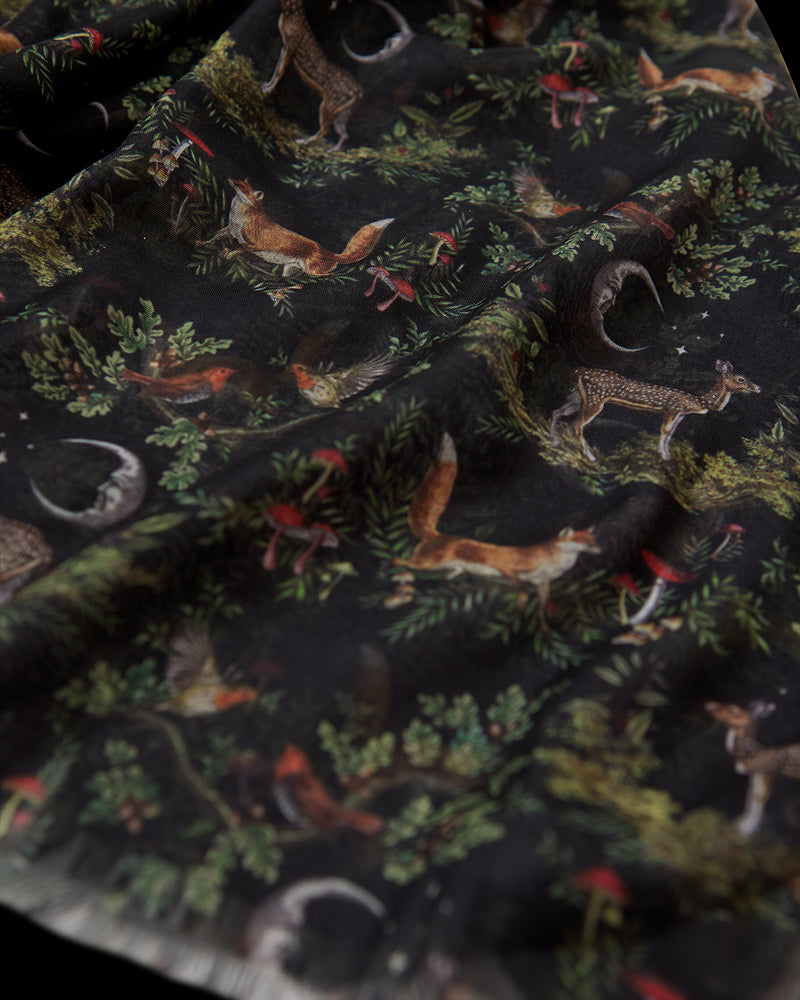 A Night's Tale Woodland Midnight Light Weight Scarf