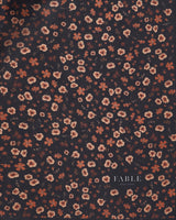 Deco Blooms Silky Lightweight Black Scarf
