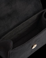 Floral Ditsy Embroidered Black Velvet Bag