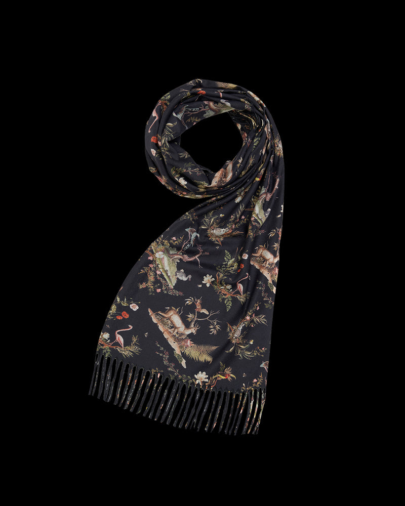 Wonderland Toile Fringe Scarf