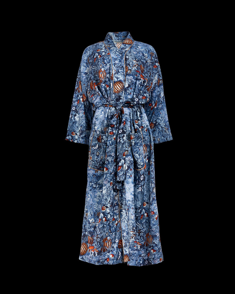 Nocturnal Garden Kimono Midnight Blue