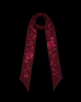 Floral Bohemian Embroidered Burgundy Scarf
