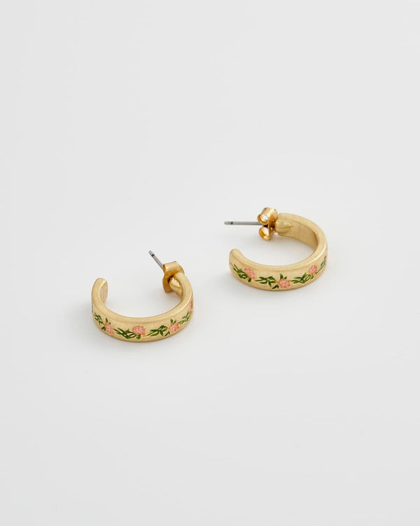 Pink Oxalis Hoop Earrings