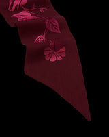 Floral Bohemian Embroidered Burgundy Scarf