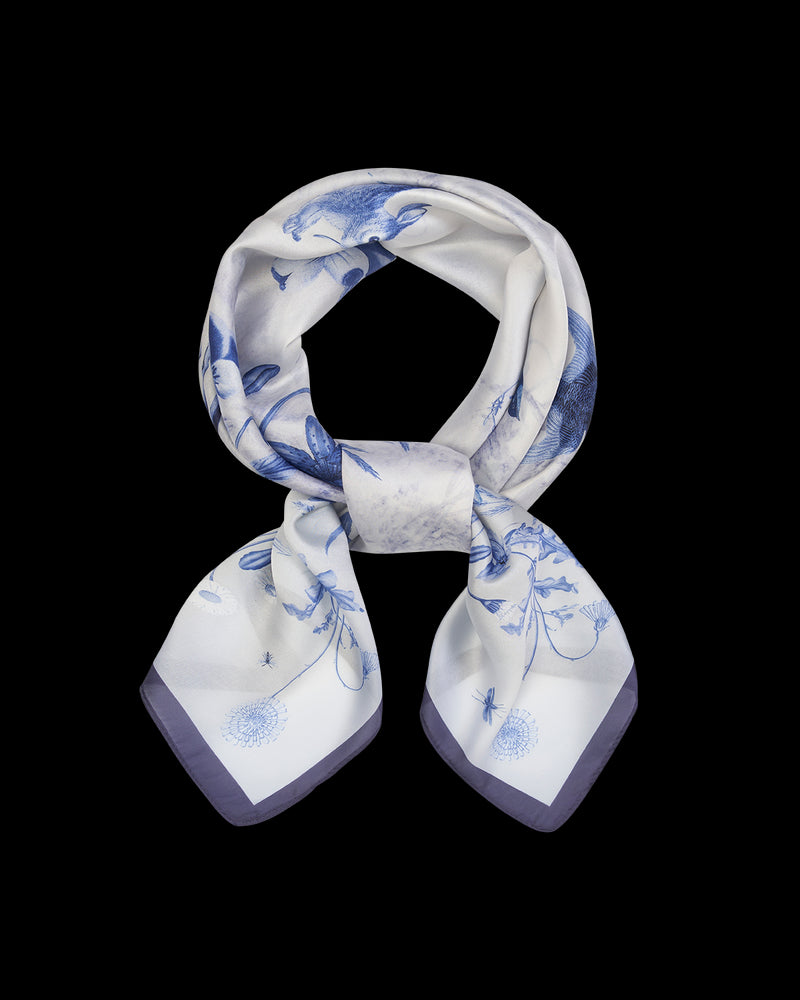Bunny Blues Narrative Square Scarf