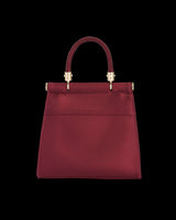 Fox & Mushroom Embroidered Burgundy Satin Tote