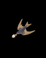 Swallow & Pearl Brooch