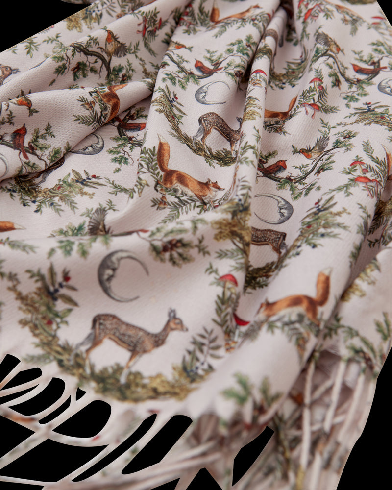 A Night's Tale Woodland Crystal Grey Heavy Weight Scarf