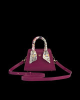 Floral Engravings Mini Plum Tote