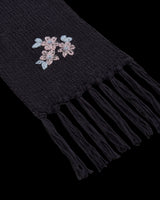 Forget-Me-Not Knitted Navy Scarf