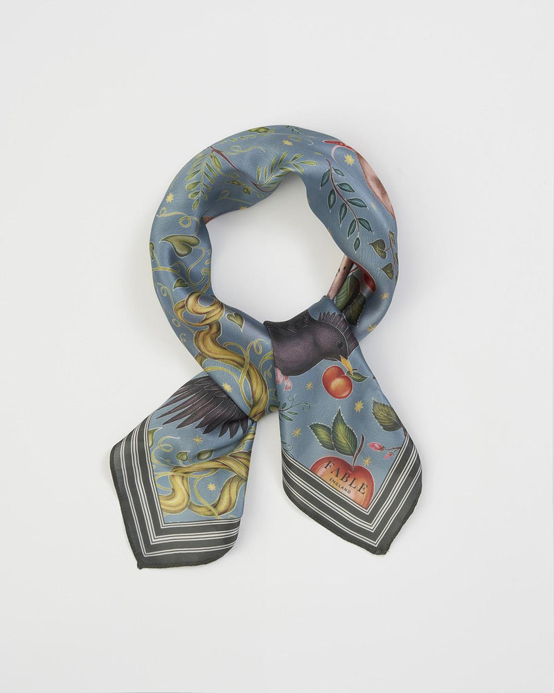 Catherine Rowe's Into The Woods Square Scarf Teal