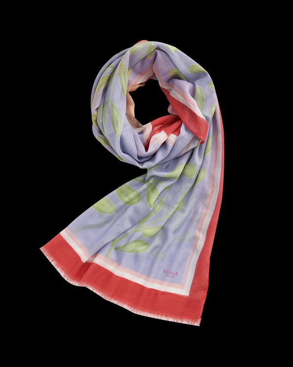 Catherine Rowe Pet Portraits Pug Blue Lightweight Scarf