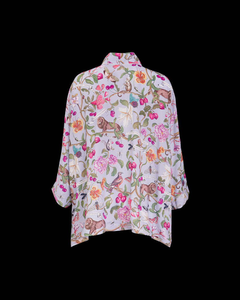 Tree of Life Vintage Blue Short Kimono