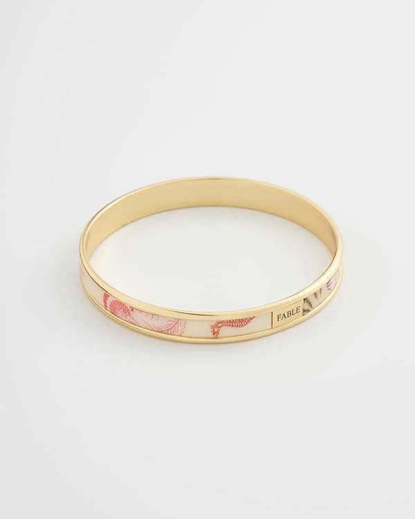 Whispering Sands Gold Plated Printed Bangle - Yellow
