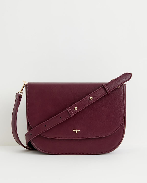 Nina Messenger Handbag - Burgundy