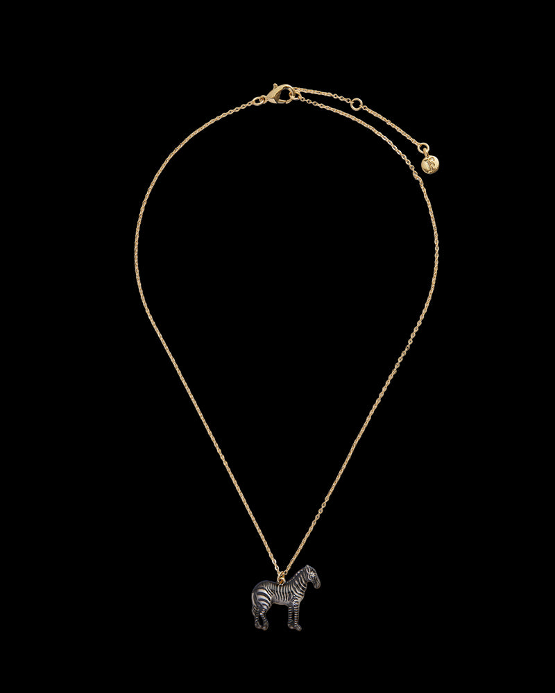 Zebra Pendant Necklace