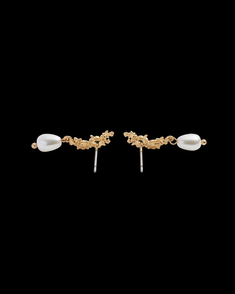 Hibiscus & Pearl Earrings