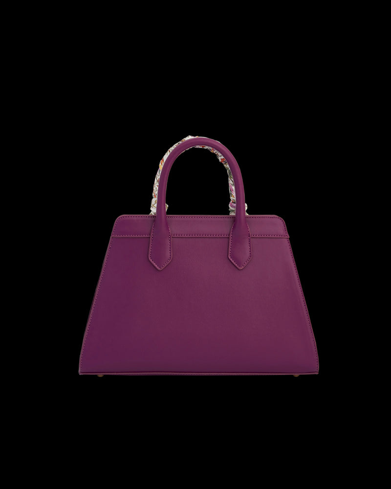 Floral Engravings Large Plum Tote