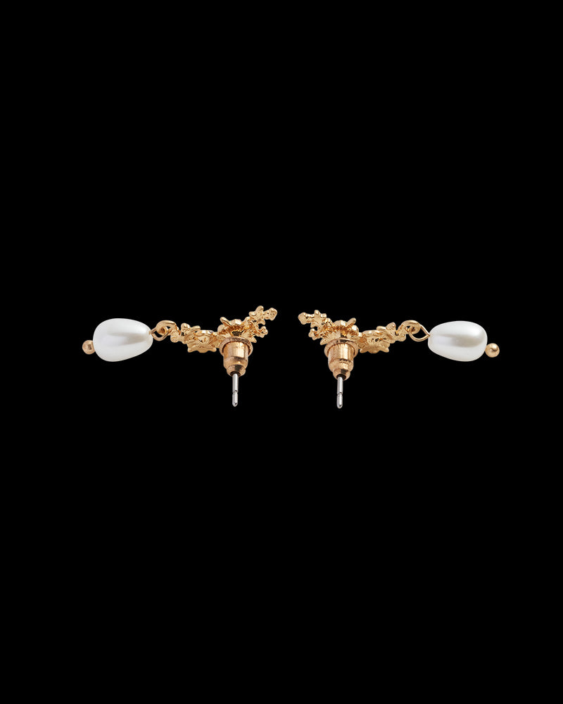 Hibiscus & Pearl Earrings