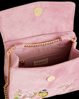 Morning Song Bird Embroidered Mini Pink Tote
