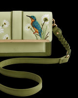Embroidered Kingfisher Cross Body Bag