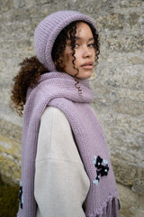 Forget-Me-Not Knitted Lilac Scarf