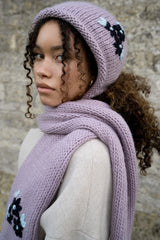 Forget-Me-Not Knitted Lilac Scarf