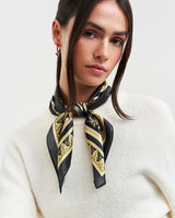 Nouveau Floral Black Scarf