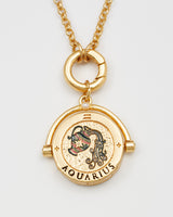 Aquarius Zodiac Spinner Necklace