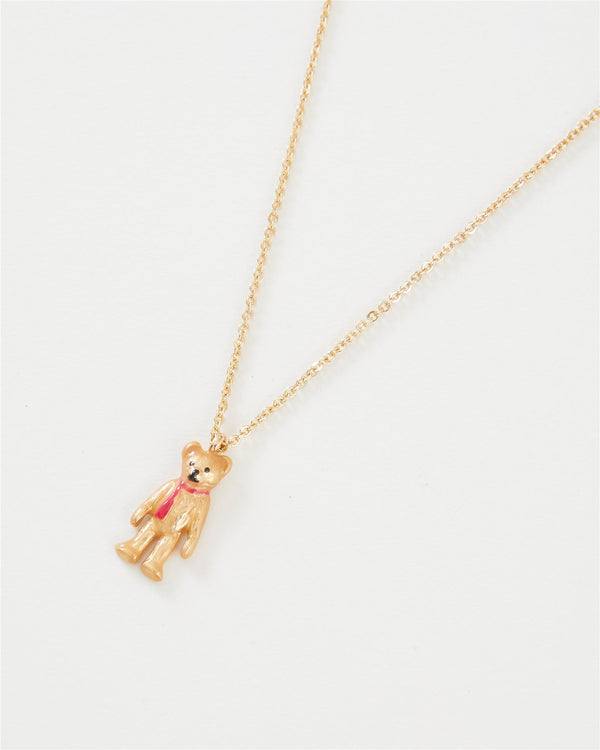 Enamel Teddy Bear Necklace