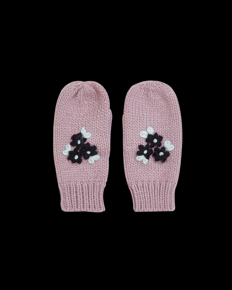 Forget-Me-Not Knitted Lilac Mittens