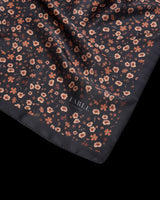 Deco Blooms Silky Lightweight Black Scarf
