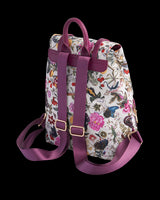 Floral Engravings Small  Plum Backpack