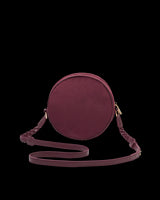 Magical Mushroom Embroidered Burgundy Velvet Circle Bag