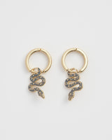 Celestial Snake Huggie Earrings