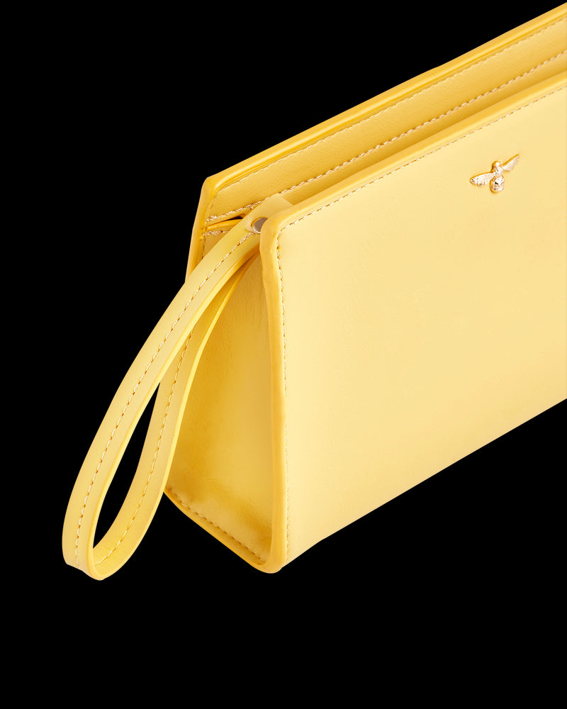 Meadow Creatures Sundress Yellow Wristlet Pouch