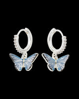 Blue Butterfly Silver Earrings