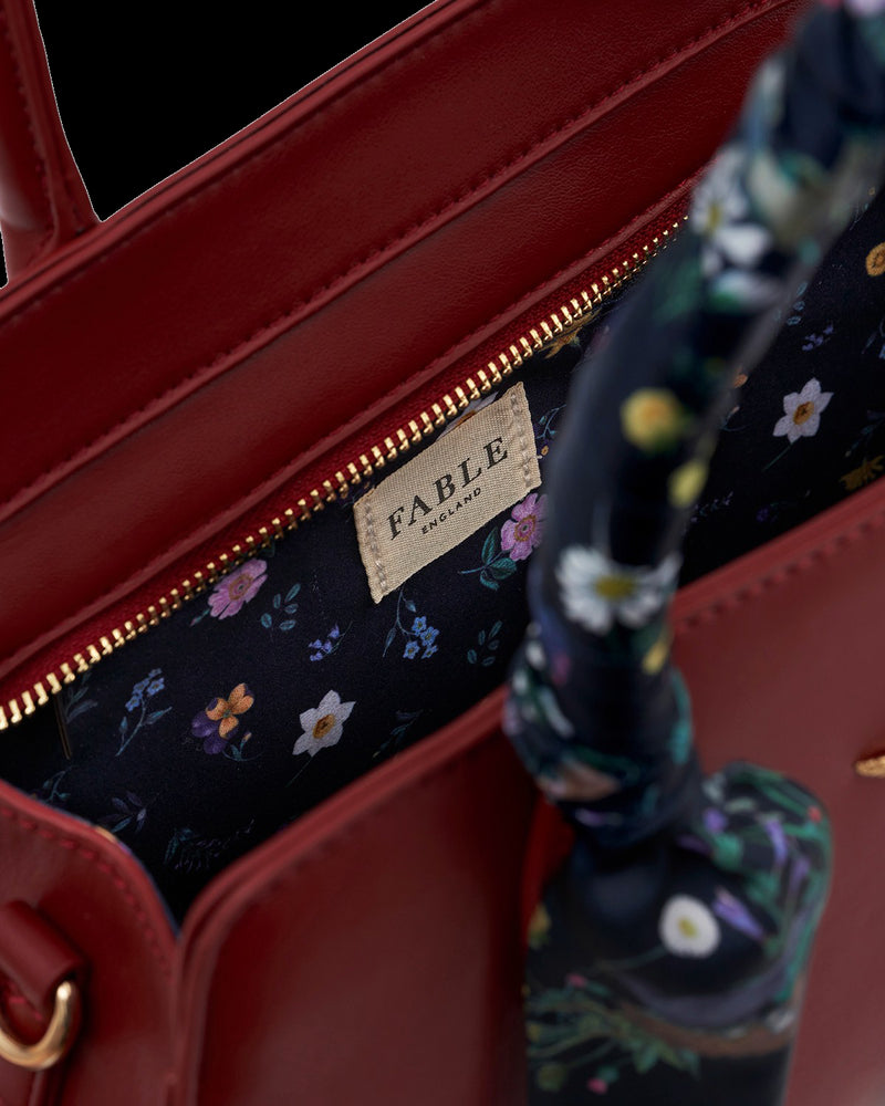 Burgundy Large Structured Tote