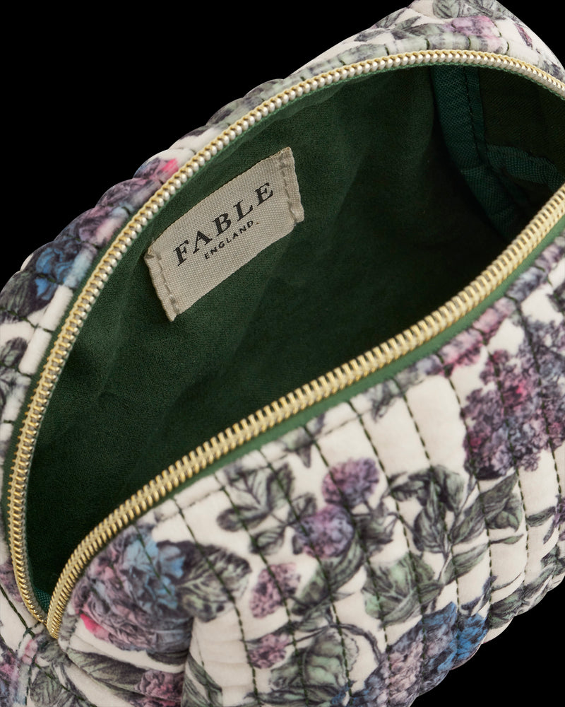 Hydrangea Small Quilted Makeup Bag