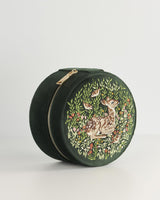 Chloe Fawn Embroidered Jewellery box Green